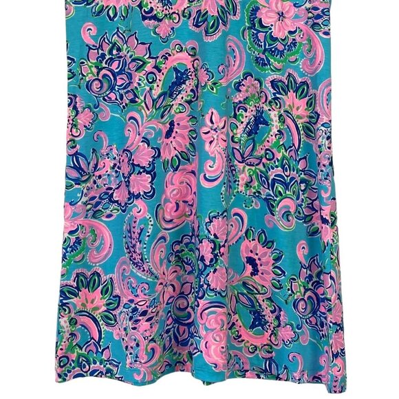 Lilly Pulitzer Etta dress in Blue Horizon Jungle Sunrise - Picture 4 of 16
